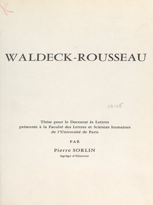 cover image of Waldeck-Rousseau